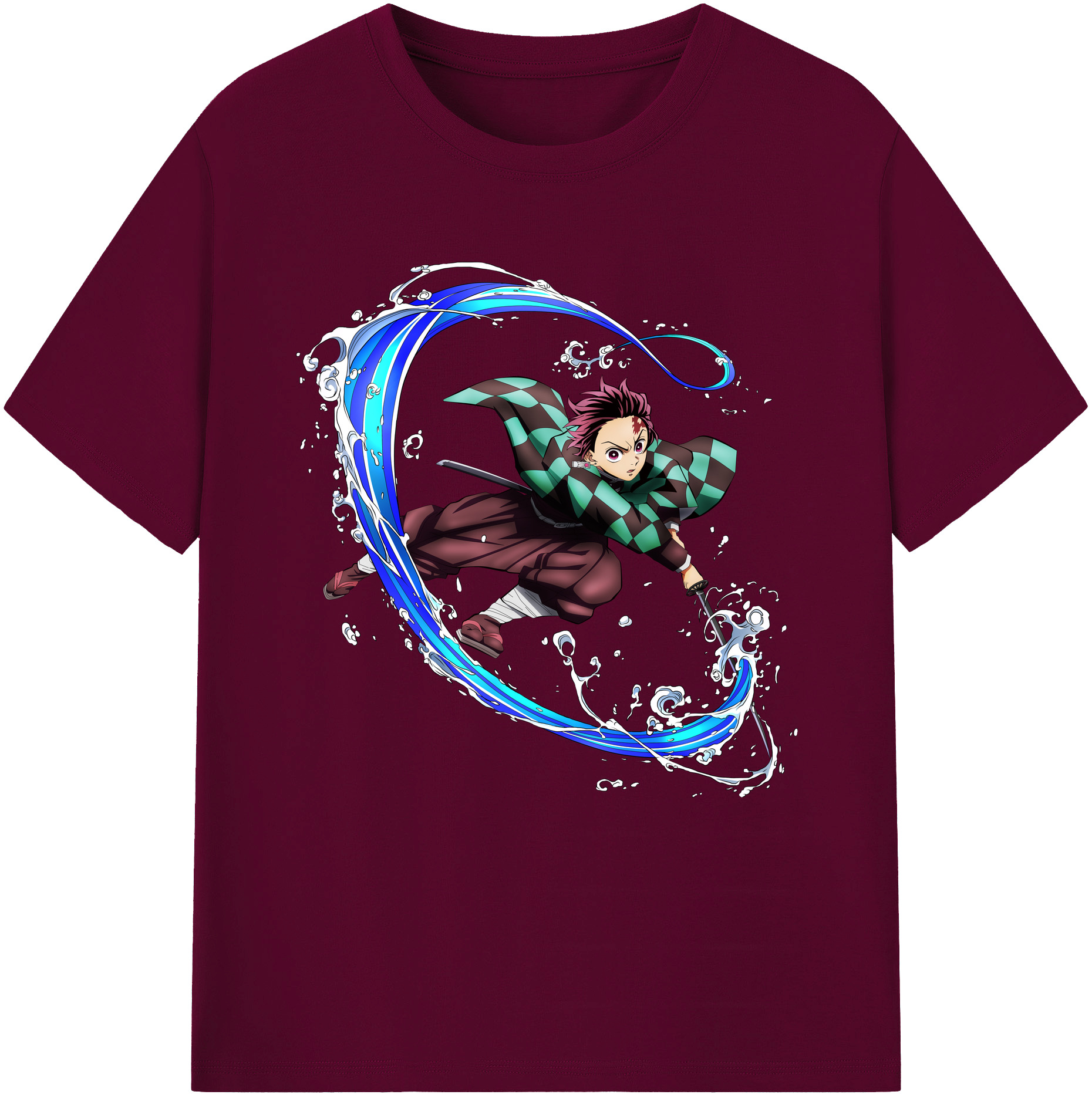 （画像用） 鬼滅の刃 竈門 炭治郎／かまど たんじろう Kamado Tanjirou レディースカジュアルプリントTシャツ（綿100％）